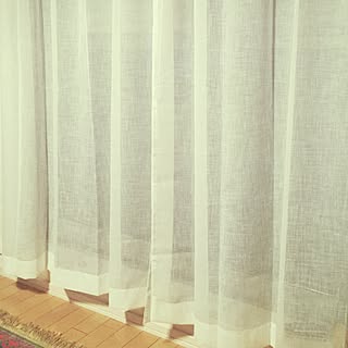 一人暮らし　/カーテン/curtain/レースカーテンだけ/部屋全体のインテリア実例 - 2015-02-13 16:52:23