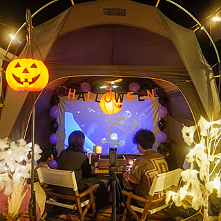 ハロウィンキャンプ/ハロウィンパーティー/ハロウィンインテリア/ハロウィン飾り/ハロウィン雑貨...などのインテリア実例 - 2021-10-31 23:07:55