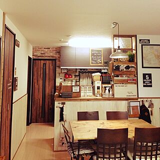 キッチン/DIY/100均/かっこ良くしたい/板壁...などのインテリア実例 - 2014-05-22 23:59:55