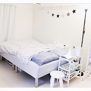 ベッド周り/寝室/ホワイトインテリア/IKEA/2DK...などのインテリア実例 - 2016-09-24 07:14:10