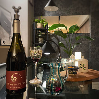 ガラスのテーブル/カラフェ/ヴェネチアングラス/ワイン好き/植物のある暮らし...などのインテリア実例 - 2021-09-11 20:20:59