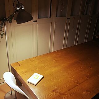 机/ダイニングテーブル/パントンチェア/折れ戸DIY/IKEA フロアライト...などのインテリア実例 - 2016-09-15 00:19:15