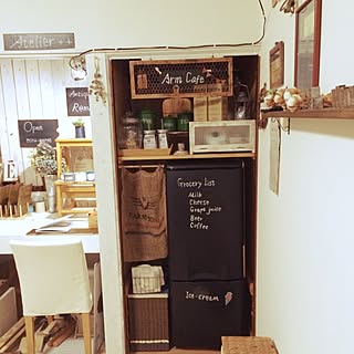 キッチン/黒板風冷蔵庫/アトリエ横のLittle Kitchen/収納場所をLittle Kitchenへ/元砂壁の和室...などのインテリア実例 - 2015-01-09 18:14:38