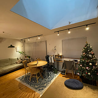 模様替え/クリスマスツリー180cm/クリスマス/無垢の床/丸テーブル...などのインテリア実例 - 2022-11-07 22:52:49