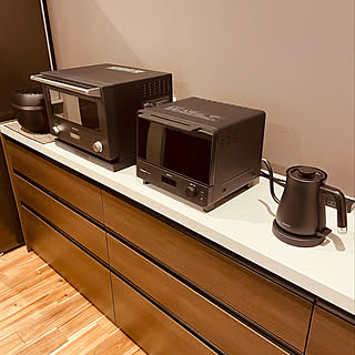 キッチン/BALMUDA The Pot/BALMUDA The Range/ブラック家電/キッチン家電は黒...などのインテリア実例 - 2021-01-24 21:52:13