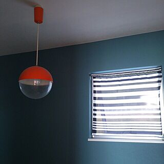 ベッド周り/照明/青い壁/手作りカーテン。のインテリア実例 - 2013-09-19 16:22:59