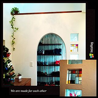 玄関/入り口/ステンドグラス♪/ナチュラル/吹抜けのある玄関/クリスマスツリーのインテリア実例 - 2015-12-19 22:59:55