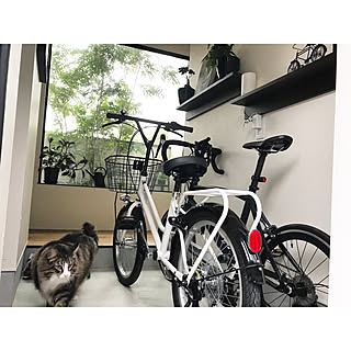 玄関/入り口/インスタ tongarihouse/自転車/猫/シンプルライフ...などのインテリア実例 - 2017-11-21 18:32:39