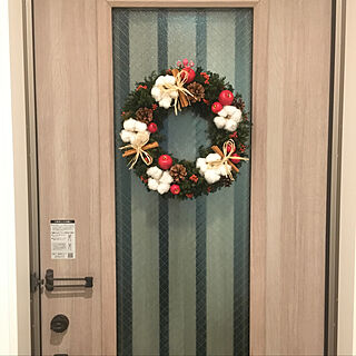 クリスマスリース 玄関ドア/玄関ドア LIXIL/プリザーブドフラワーFine/玄関/入り口のインテリア実例 - 2020-11-11 00:05:25