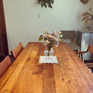 ブラックチェリーのテーブル/お花大好き♡/植物が好き/グリーン大好き♡/暮らしを楽しむ...などのインテリア実例 - 2021-10-06 11:34:59