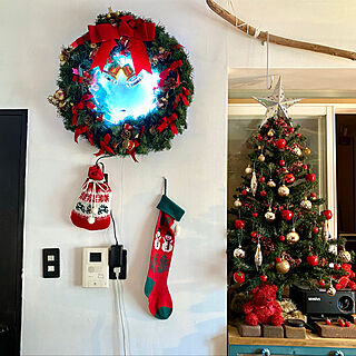 白い壁/クリスマスツリー/ペンキ壁/クリスマス/LEDテープライト...などのインテリア実例 - 2021-12-09 13:25:27