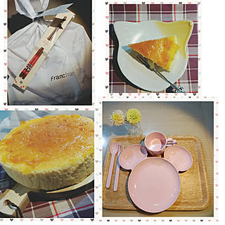 ニトリ滑りにくい木製トレー/フランフラ食器/むすめの作品/猫皿/手作りケーキ...などのインテリア実例 - 2019-04-21 21:53:47