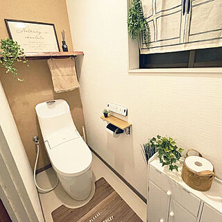 バス/トイレ/LIXILトイレ/LIXIL/トイレは明るくシンプルに/背面棚DIY...などのインテリア実例 - 2024-03-04 07:31:49