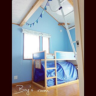 ベッド周り/青が好き/ロフト/天井は星が光ります/子供と暮らす。...などのインテリア実例 - 2015-03-16 07:30:27