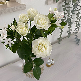 スワロフスキー/花瓶/ホルムガード/ホルムガード フローラ/白い薔薇...などのインテリア実例 - 2024-05-15 09:23:23