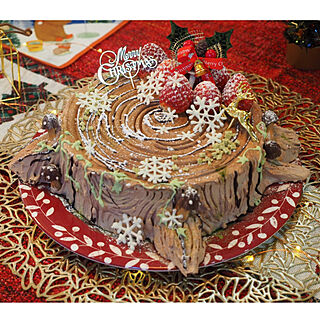 クリスマスケーキ/クリスマス/手作りケーキ/クリスマスディスプレイ/リビング...などのインテリア実例 - 2021-12-25 22:19:46