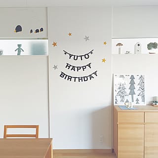 壁/天井/無印良品/レターバナー/誕生日/モビール...などのインテリア実例 - 2015-10-18 21:51:54