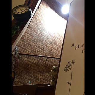 階段/Room Clipとの出会いに感謝✳︎/インスタ→butachan1222/レンガ壁紙/ねこのいる日常...などのインテリア実例 - 2019-08-09 22:04:43