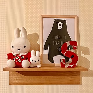 棚/マリメッコ風/無印良品 壁に付けられる家具/無印良品/イニシャルオブジェ...などのインテリア実例 - 2016-12-07 20:46:09