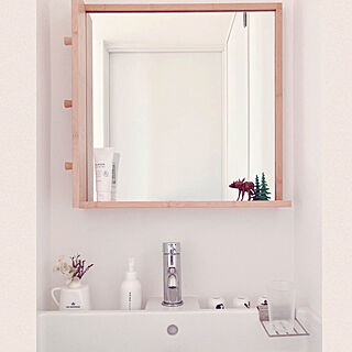 2階洗面台/しかさん/シンプル/洗面台/IKEAの鏡...などのインテリア実例 - 2022-01-26 00:44:10