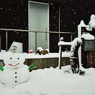 玄関/入り口/雪だるま/枕木/ポスト/蘇鉄...などのインテリア実例 - 2017-01-15 10:20:33