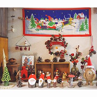 リビング/木の枝サンタ/クリスマス/Xmas/Christmas...などのインテリア実例 - 2015-12-17 23:35:44