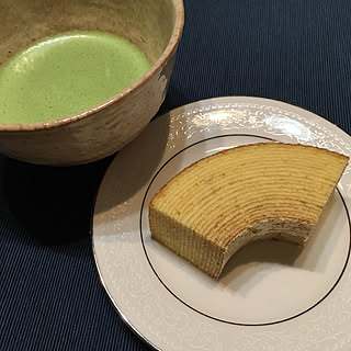 バームクーヘン/スイーツ/まったり時間/抹茶碗/抹茶が飲みたい...などのインテリア実例 - 2019-08-17 23:56:51