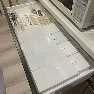 調理器具収納/キッチン背面収納/カップボード収納/平家/セリア購入品...などのインテリア実例 - 2020-01-10 23:11:47