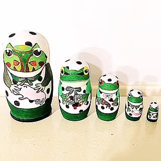 机/マトリョーシカ/白木のマトリョーシカ/フライングタイガーの絵の具/マトリョーシカの絵付け...などのインテリア実例 - 2016-12-20 01:00:19