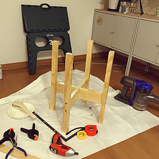 リビング/プランタースタンドDIY/プランタースタンド/DIY/ナチュラルのインテリア実例 - 2018-01-17 21:11:39