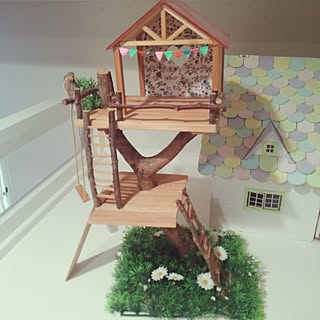 部屋全体/ハンドメイド/子供部屋女の子/娘の手作り/シルバニアファミリー...などのインテリア実例 - 2016-02-19 12:20:45