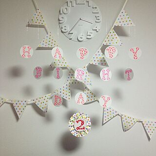 壁/天井/Yukoさんありがとう/誕生日の飾り付けのインテリア実例 - 2014-10-05 10:18:48