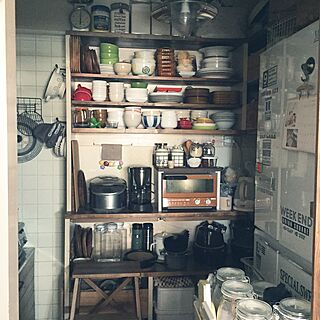 キッチン/STAUB/ニトスキ/賃貸/食器棚 DIY...などのインテリア実例 - 2015-09-04 13:31:28