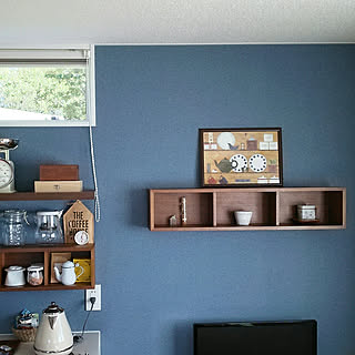 青い壁紙のおしゃれなアレンジ 飾り方のインテリア実例 Roomclip ルームクリップ