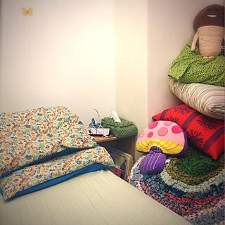 ベッド周り/キノコ/手作り/かぎ針編み/かぎ編み...などのインテリア実例 - 2014-02-06 18:13:40