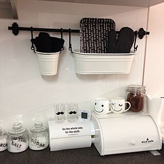 キッチン/白黒/モノトーン/IKEA/調味料...などのインテリア実例 - 2013-11-10 08:56:53
