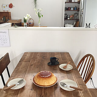 キッチン/スプーン/ダイニングテーブル/ダイニングテーブルはヤフオク/花のある暮らしのインテリア実例 - 2019-01-07 09:13:25