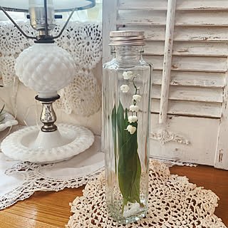 5灯 フロアランプ 硝子フラワー ホワイト すずらん