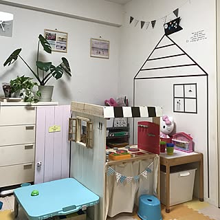 壁/天井/キッズスペース/キッズキッチン/手作りガーランド/キッズハウスDIY...などのインテリア実例 - 2017-06-11 01:23:42