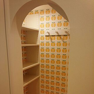棚/IKEA/階段下収納/リンゴの壁紙のインテリア実例 - 2015-11-25 21:04:16