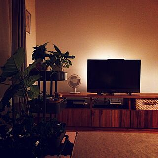 部屋全体/IKEAワゴン/無印 扇風機/unico TVボード/観葉植物のインテリア実例 - 2015-07-12 22:36:16