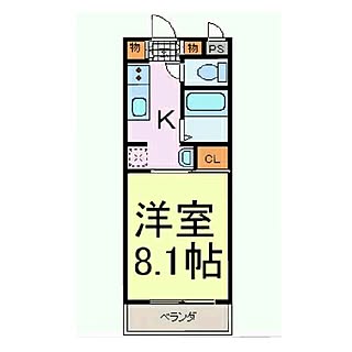 部屋全体/間取り図/一人暮らし/引っ越し先/1Kのインテリア実例 - 2014-05-30 13:51:01