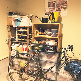 棚/自転車置き場/りんごの木箱/ガレージ収納/山善おうちすっきりラックモニター応募のインテリア実例 - 2018-03-06 17:59:59