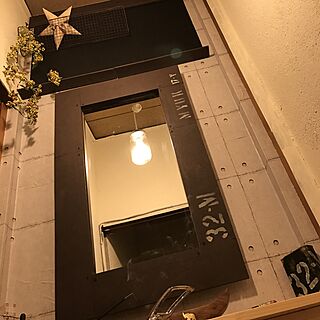 バス/トイレ/鏡DIY/黒板ペイント/32-Mナチュラル系男前/ハンドメイド...などのインテリア実例 - 2016-11-10 00:28:08