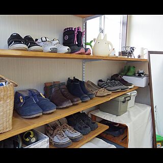 玄関/入り口/ナチュラル/棚受け/棚 DIY/靴収納のインテリア実例 - 2017-03-11 17:16:52
