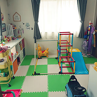 部屋全体/こどもと暮らす。/キッズルーム/IKEAの棚/おもちゃ収納のインテリア実例 - 2020-06-30 10:11:42