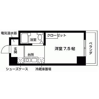 部屋全体/賃貸/一人暮らし/1K/間取り図のインテリア実例 - 2018-02-14 07:45:05