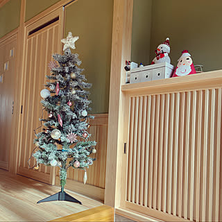 ニトリ　クリスマスツリー/和風玄関/雪だるまのオブジェ/クリスマスツリー150cm/玄関/入り口のインテリア実例 - 2022-12-05 17:37:28