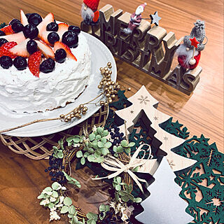 リース/クリスマスケーキ/3COINS/クリスマス/Daiso...などのインテリア実例 - 2020-12-25 17:56:25