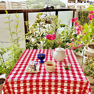 ベランダで過ごす時間/おやつ時間/机/RCの出会いに感謝♡/花のある暮らし...などのインテリア実例 - 2020-12-21 00:19:31